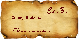 Csaby Beáta névjegykártya
